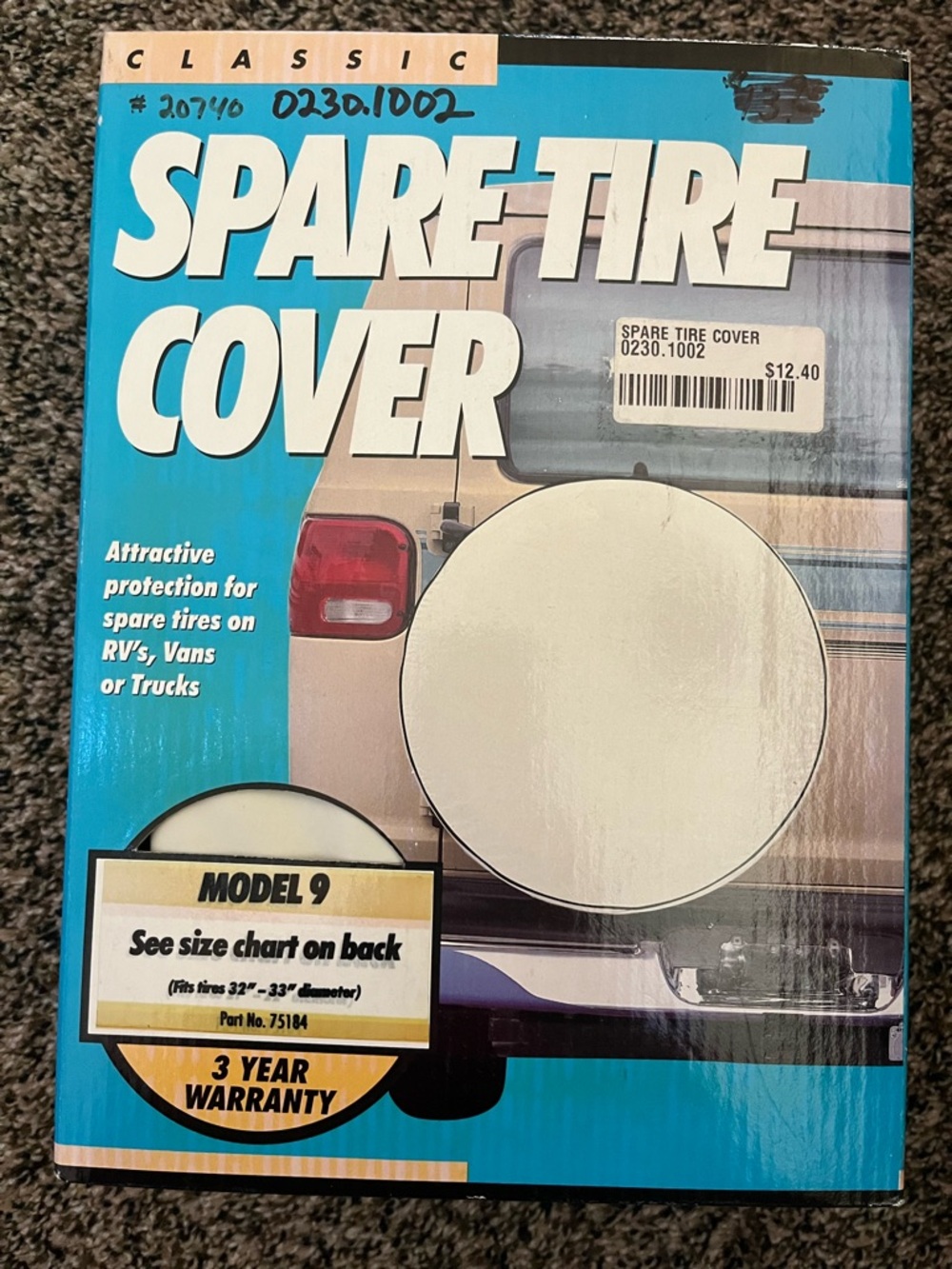 Classic Tire Size Chart Board in Teal and Yellow